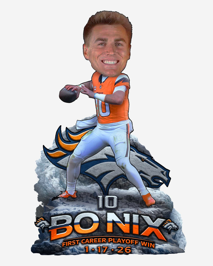 Bo Nix Denver Broncos First Career Playoff Win Bobblehead FOCO - FOCO.com