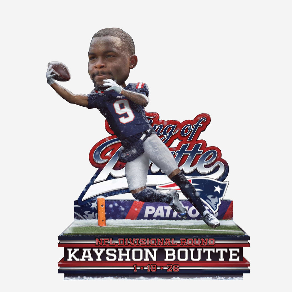Kayshon Boutte New England Patriots Divisional Round One Handed Touchdown Bobblehead FOCO - FOCO.com