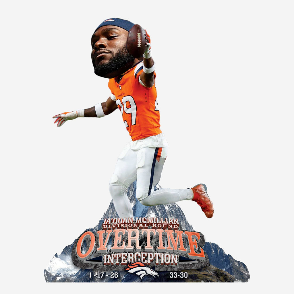 Ja'Quan McMillian Denver Broncos Divisional Round Overtime Interception Bobblehead FOCO - FOCO.com