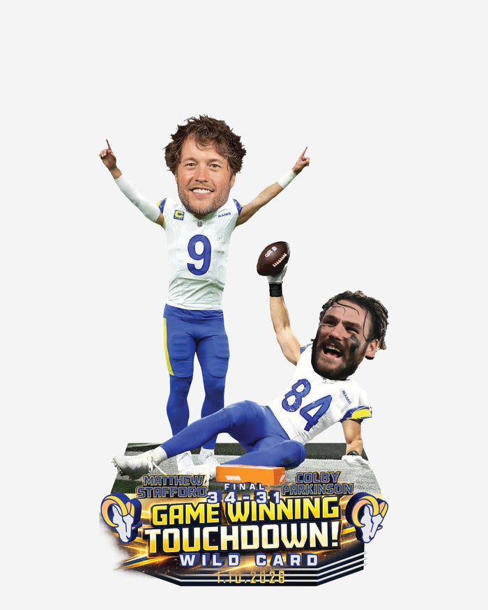 Matthew Stafford & Colby Parkinson Los Angeles Rams Game Winning Touchdown NFL Wild Card Mini Dual Bobblehead FOCO - FOCO.com