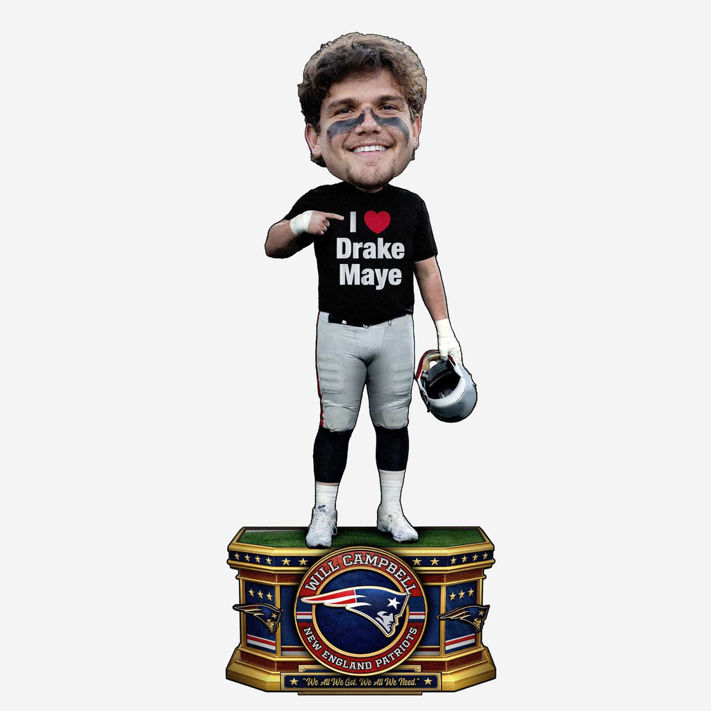 Will Campbell New England Patriots I Love Drake Maye Bobblehead