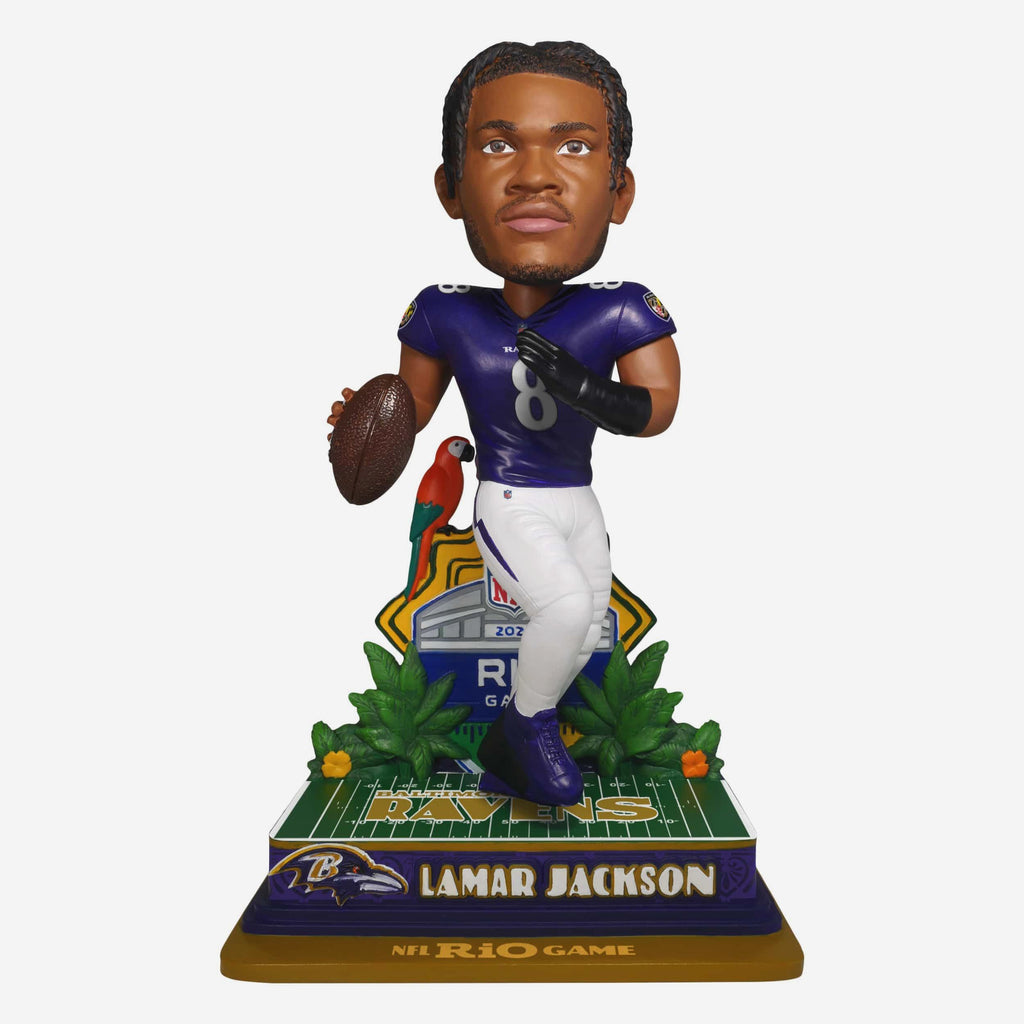 Lamar Jackson Baltimore Ravens 2026 NFL International Game Bobblehead FOCO - FOCO.com
