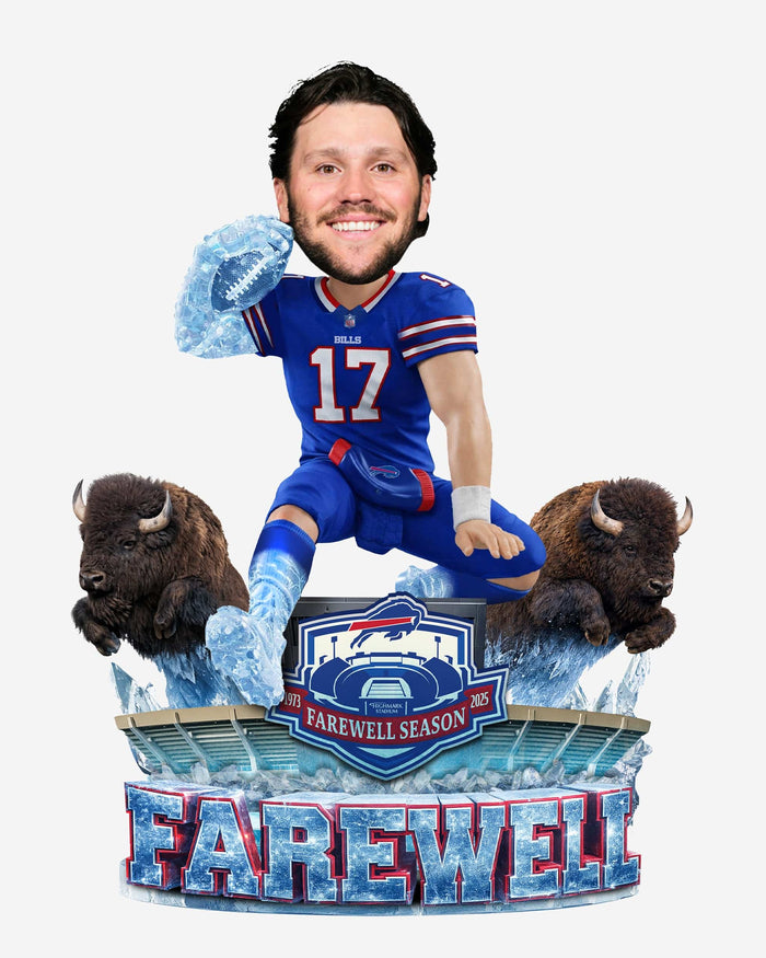 Josh Allen Buffalo Bills Hurdle Over Highmark Stadium Farewell Season Bobblehead FOCO - FOCO.com