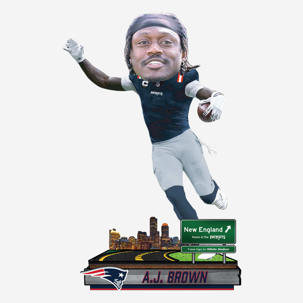 AJ Brown New England Patriots Next Stop Bobblehead FOCO - FOCO.com