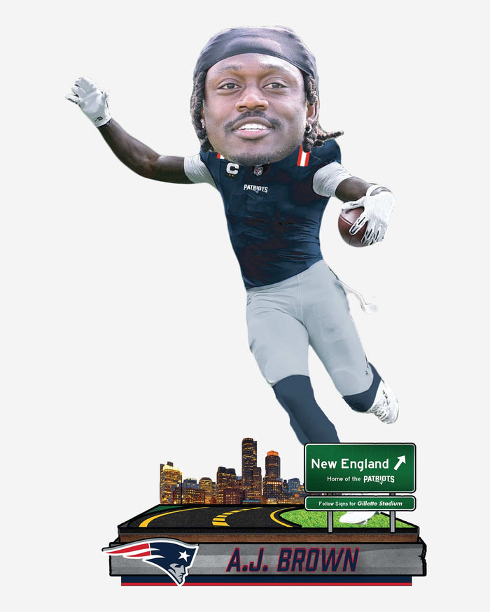 AJ Brown New England Patriots Next Stop Bobblehead FOCO - FOCO.com