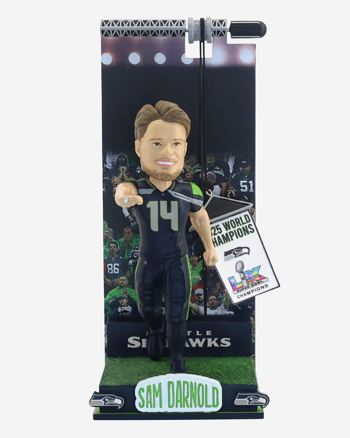 Sam Darnold Seattle Seahawks Banner Raising Bobblehead FOCO - FOCO.com