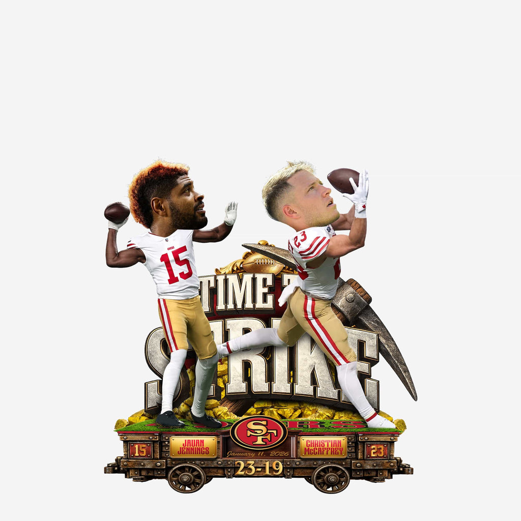Jauan Jennings & Christian McCaffrey San Francisco 49ers NFL Wild Card Touchdown Mini Dual Bobblehead FOCO - FOCO.com