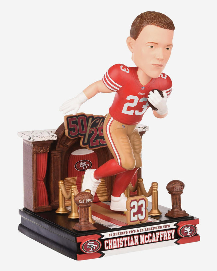 Christian McCaffrey San Francisco 49ers 50/25 Touchdown Club Bobblehead FOCO - FOCO.com