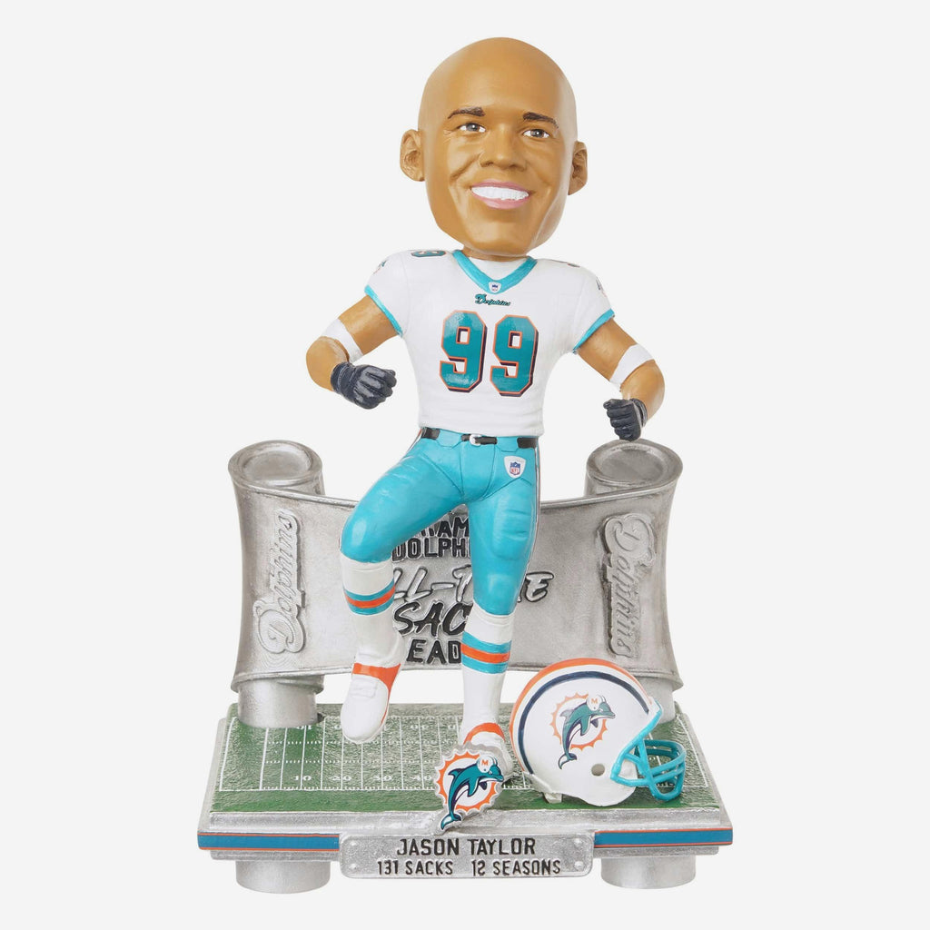 Jason Taylor Miami Dolphins All-Time Sack Leader Bobblehead FOCO - FOCO.com
