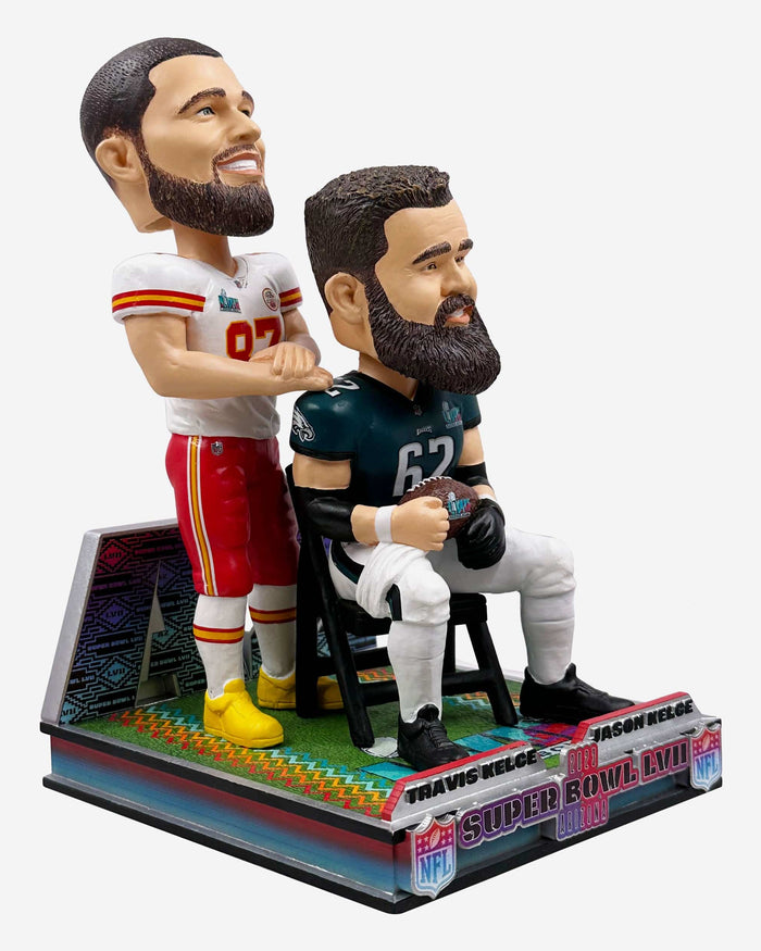 Travis Kelce & Jason Kelce Kansas City Chiefs & Philadelphia Eagles Dual Bobblehead FOCO - FOCO.com