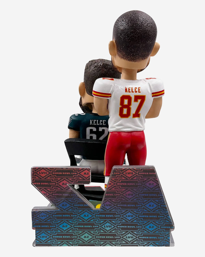 Travis Kelce & Jason Kelce Kansas City Chiefs & Philadelphia Eagles Dual Bobblehead FOCO - FOCO.com