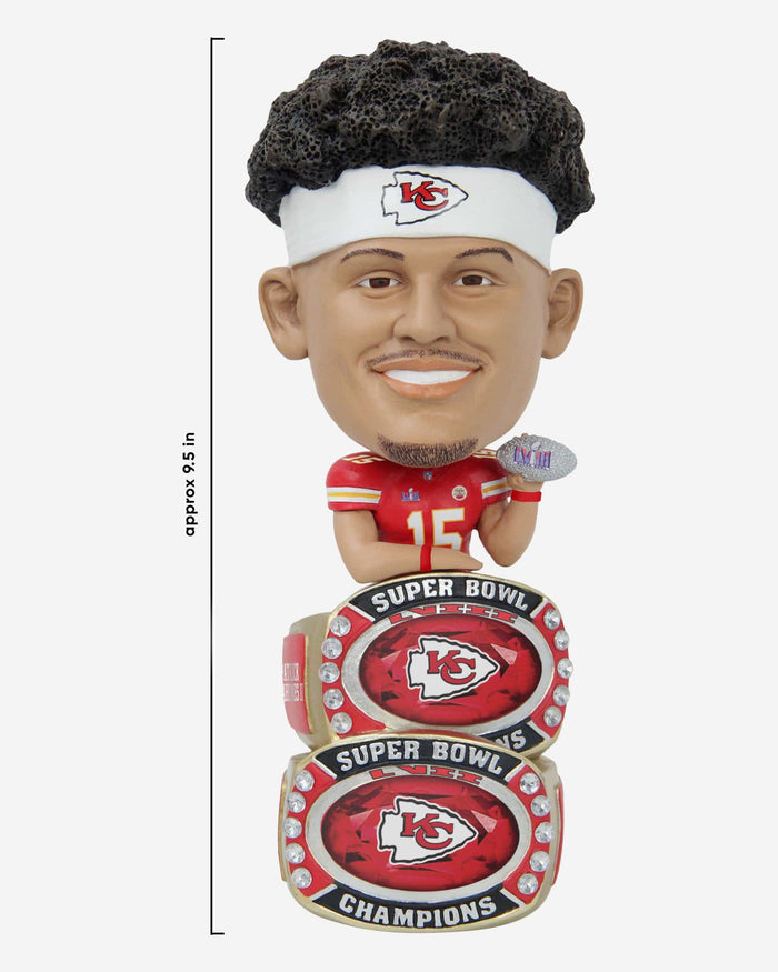 Patrick Mahomes Kansas City Chiefs Super Bowl LVIII Champions Double Base Ring Bighead Bobblehead FOCO - FOCO.com