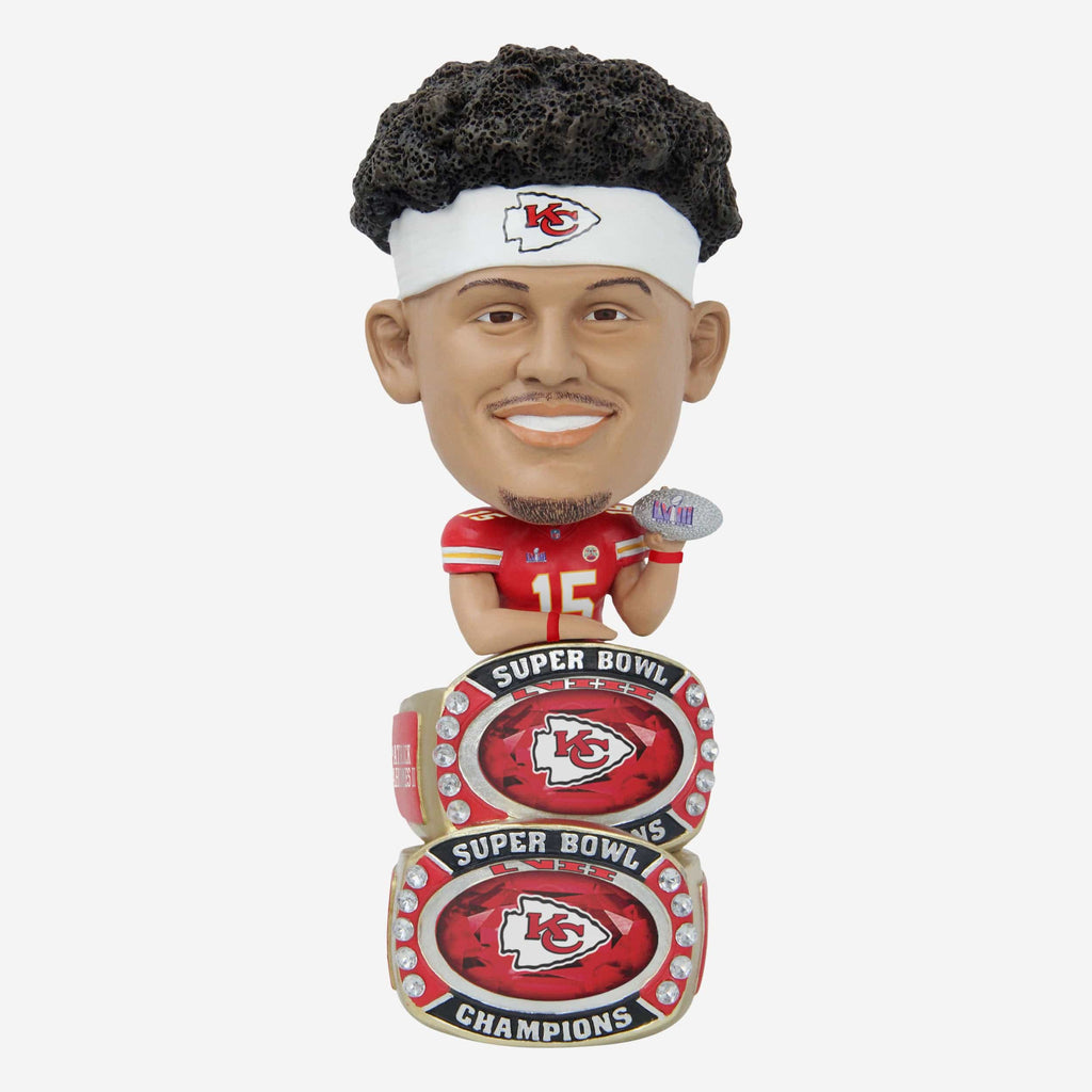Patrick Mahomes Kansas City Chiefs Super Bowl LVIII Champions Double Base Ring Bighead Bobblehead FOCO - FOCO.com