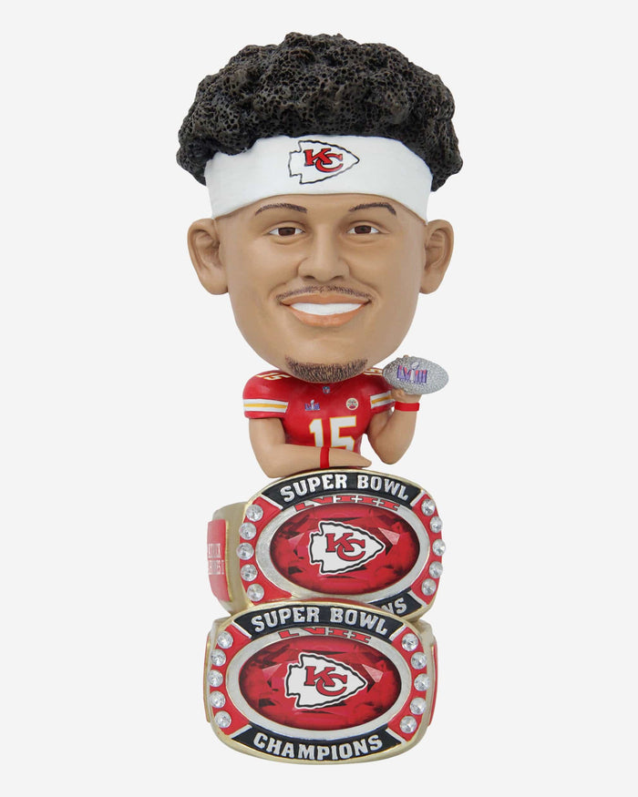 Patrick Mahomes Kansas City Chiefs Super Bowl LVIII Champions Double Base Ring Bighead Bobblehead FOCO - FOCO.com