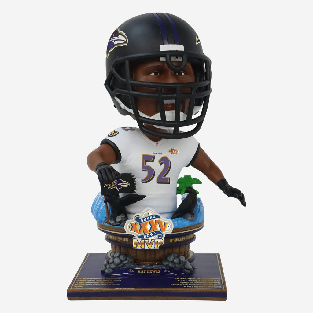 Ray Lewis Baltimore Ravens Super Bowl XXXV MVP Bust Bighead Bobblehead FOCO - FOCO.com