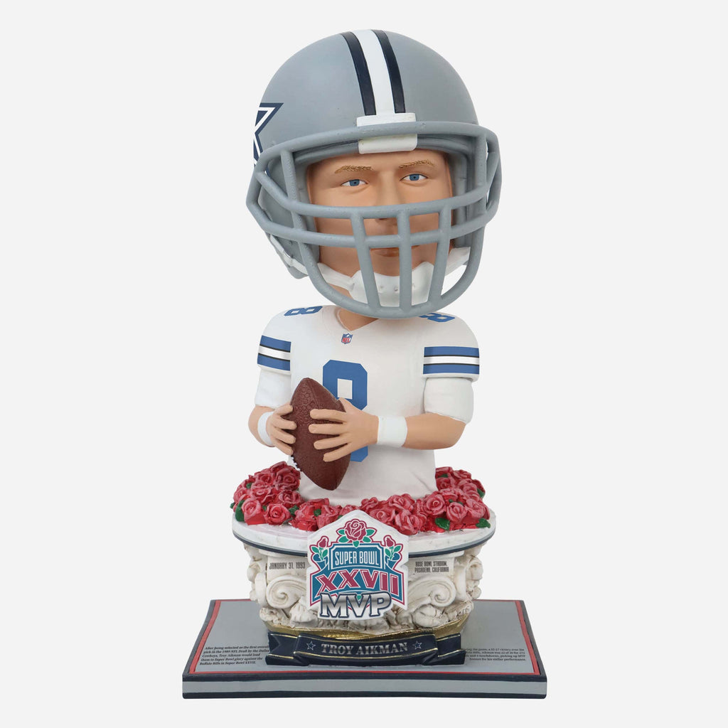 Troy Aikman Dallas Cowboys Super Bowl XXVII MVP Bust Bighead Bobblehead FOCO - FOCO.com