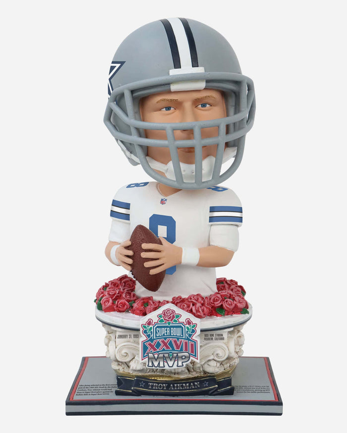 Troy Aikman Dallas Cowboys Super Bowl XXVII MVP Bust Bighead Bobblehead FOCO - FOCO.com