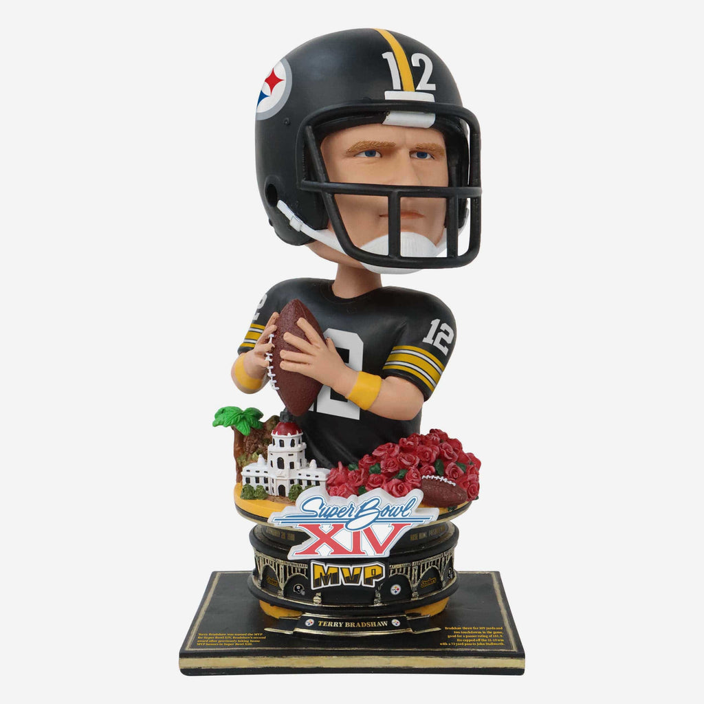 Terry Bradshaw Pittsburgh Steelers Super Bowl XIV MVP Bust Bighead Bobblehead FOCO - FOCO.com