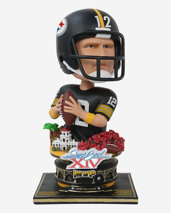 Terry Bradshaw Pittsburgh Steelers Super Bowl XIV MVP Bust Bighead Bobblehead FOCO - FOCO.com