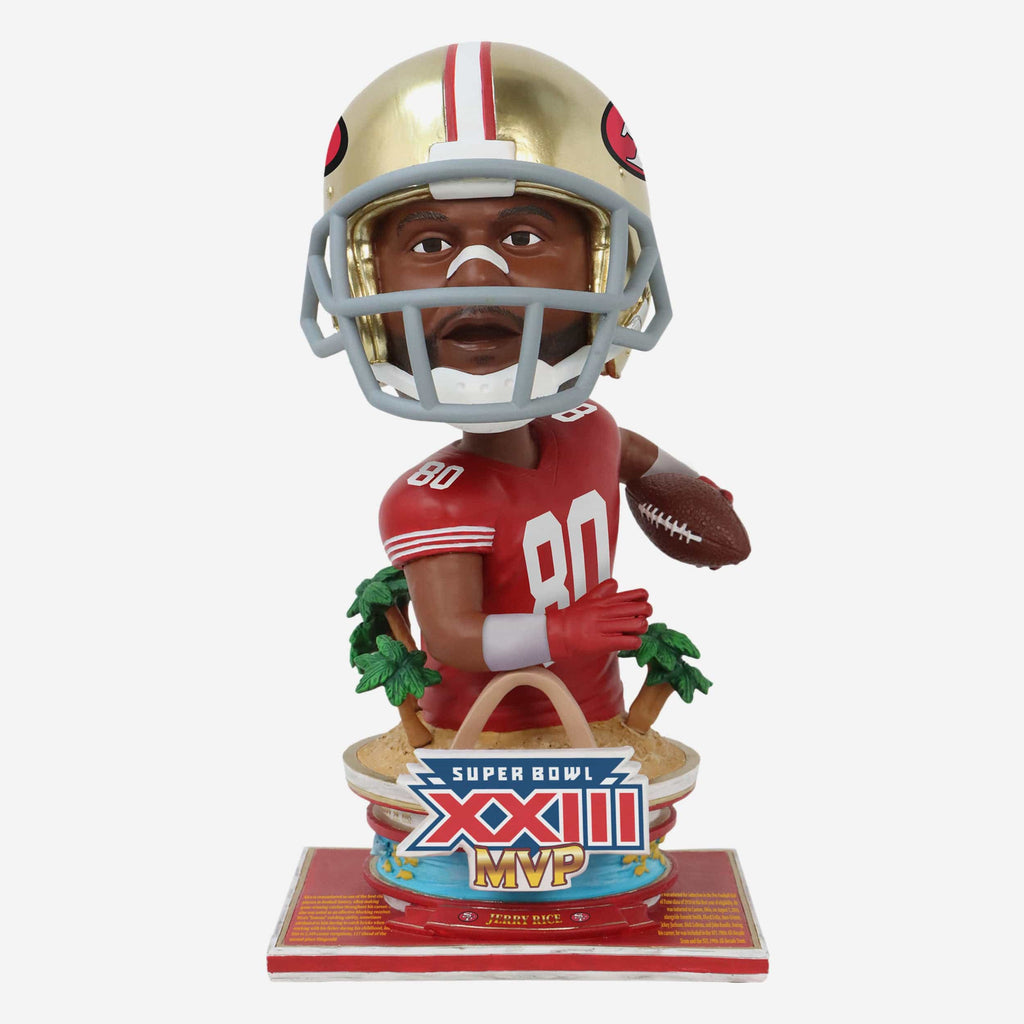 Jerry Rice San Francisco 49ers Super Bowl XXIII MVP Bust Bighead Bobblehead FOCO - FOCO.com