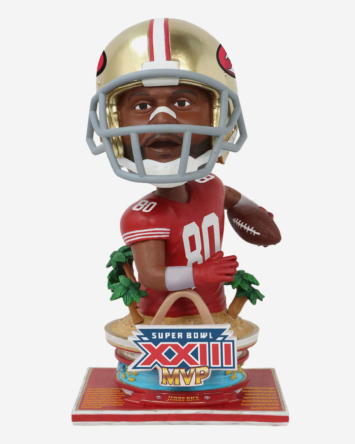 Jerry Rice San Francisco 49ers Super Bowl XXIII MVP Bust Bighead Bobblehead FOCO - FOCO.com