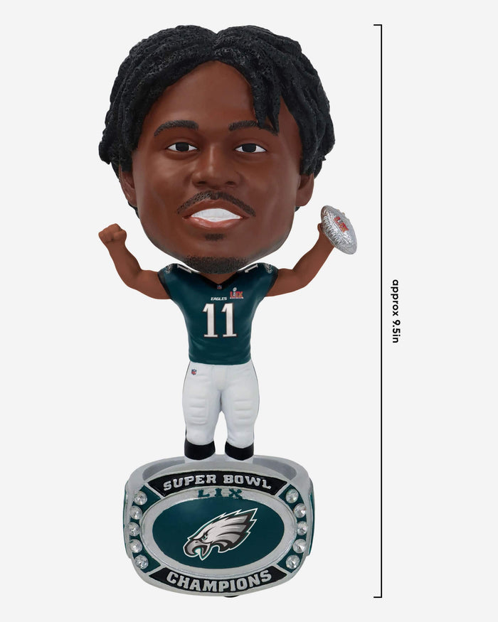 AJ Brown Philadelphia Eagles Super Bowl LIX Champions Ring Base Bighead Bobblehead FOCO - FOCO.com