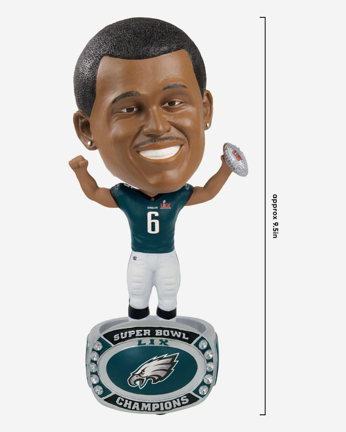 DeVonta Smith Philadelphia Eagles Super Bowl LIX Champions Ring Base Bighead Bobblehead FOCO - FOCO.com