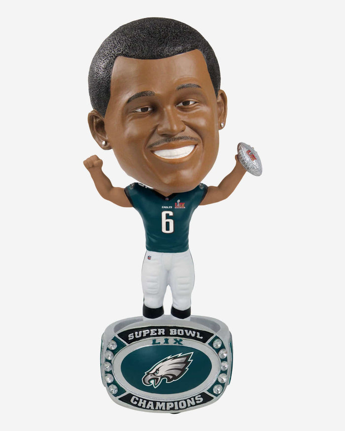 DeVonta Smith Philadelphia Eagles Super Bowl LIX Champions Ring Base Bighead Bobblehead FOCO - FOCO.com