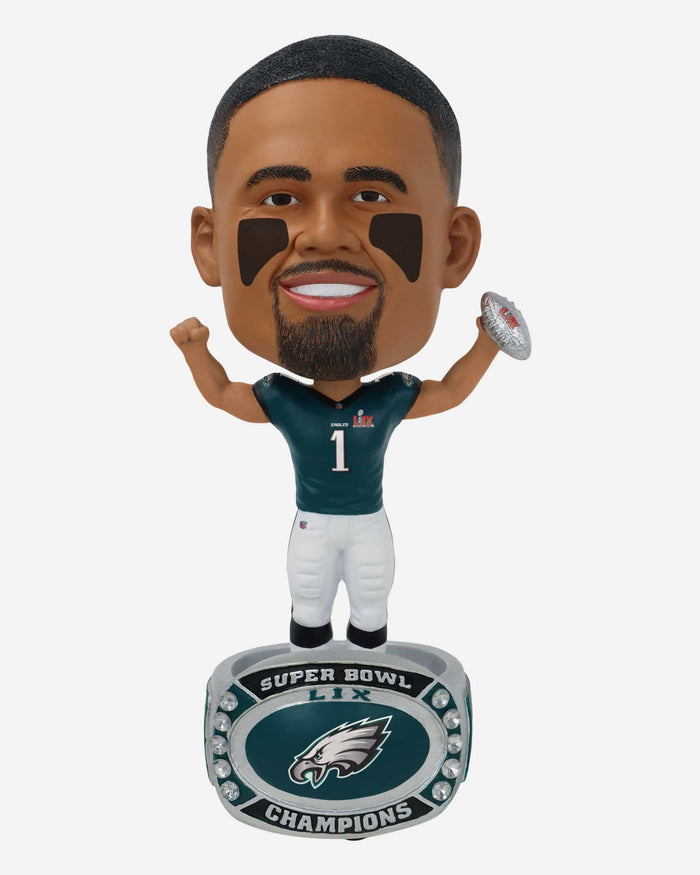 Jalen Hurts Philadelphia Eagles Super Bowl LIX Champions Ring Base Bighead Bobblehead FOCO - FOCO.com