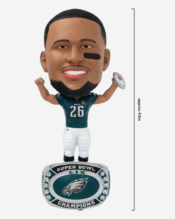 Saquon Barkley Philadelphia Eagles Super Bowl LIX Champions Ring Base Bighead Bobblehead FOCO - FOCO.com