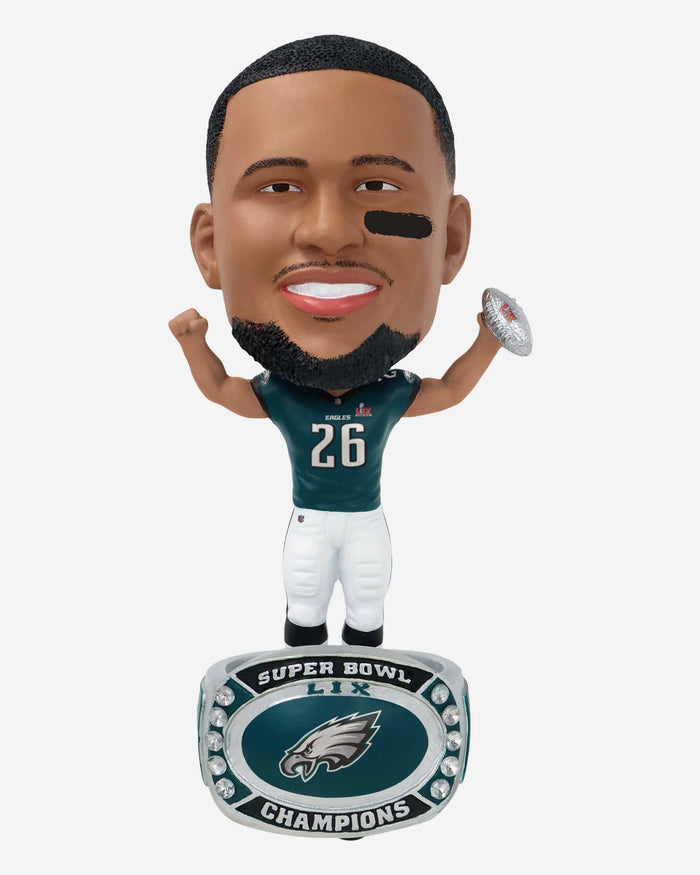 Saquon Barkley Philadelphia Eagles Super Bowl LIX Champions Ring Base Bighead Bobblehead FOCO - FOCO.com