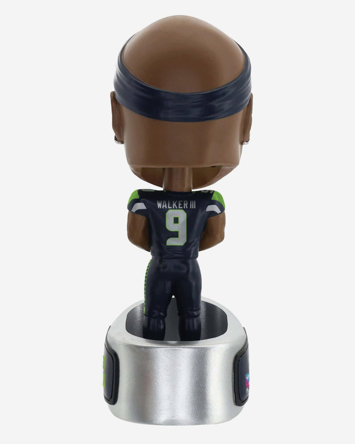Kenneth Walker III Seattle Seahawks Super Bowl LX Champions Ring Base Bighead Bobblehead FOCO - FOCO.com