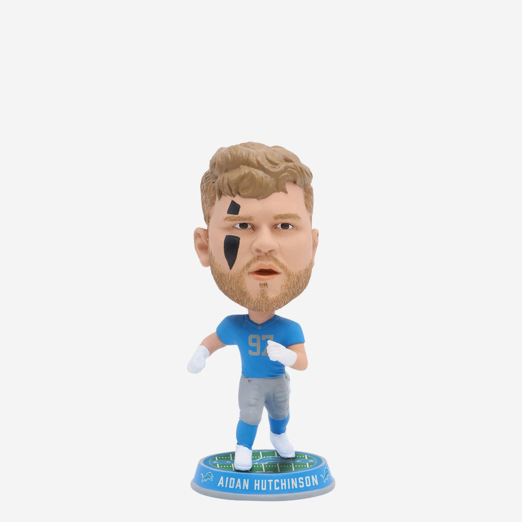 Aidan Hutchinson Detroit Lions Retro Uniform Field Stripe Mini Bighead Bobblehead FOCO - FOCO.com