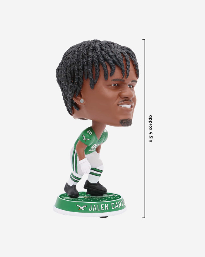 Jalen Carter Philadelphia Eagles Kelly Green Uniform Field Stripe Mini Bighead Bobblehead FOCO - FOCO.com