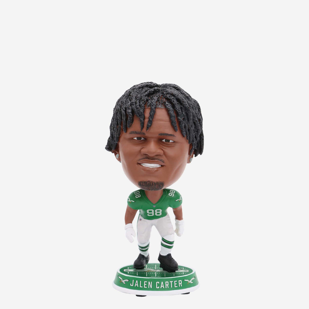 Jalen Carter Philadelphia Eagles Kelly Green Uniform Field Stripe Mini Bighead Bobblehead FOCO - FOCO.com