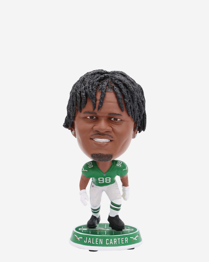 Jalen Carter Philadelphia Eagles Kelly Green Uniform Field Stripe Mini Bighead Bobblehead FOCO - FOCO.com