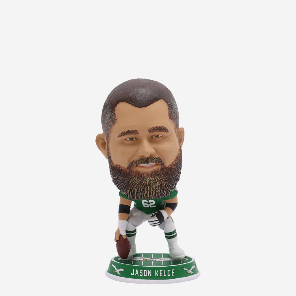 Jason Kelce Philadelphia Eagles Kelly Green Uniform Field Stripe Mini Bighead Bobblehead FOCO - FOCO.com