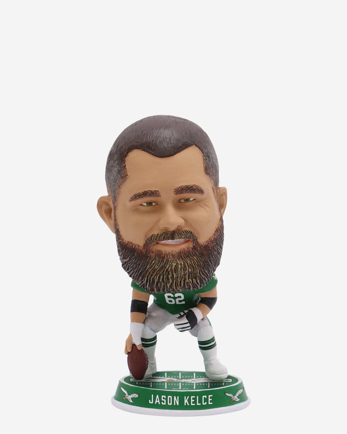 Jason Kelce Philadelphia Eagles Kelly Green Uniform Field Stripe Mini Bighead Bobblehead FOCO - FOCO.com