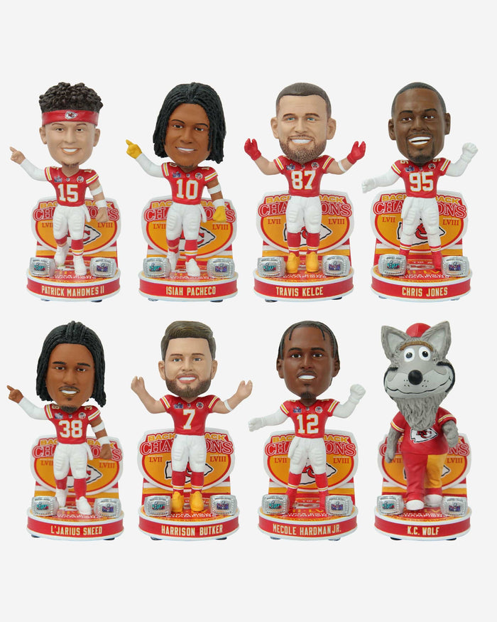 Kansas City Chiefs Super Bowl LVIII Champions Mini Bobblehead Boxed Set FOCO - FOCO.com