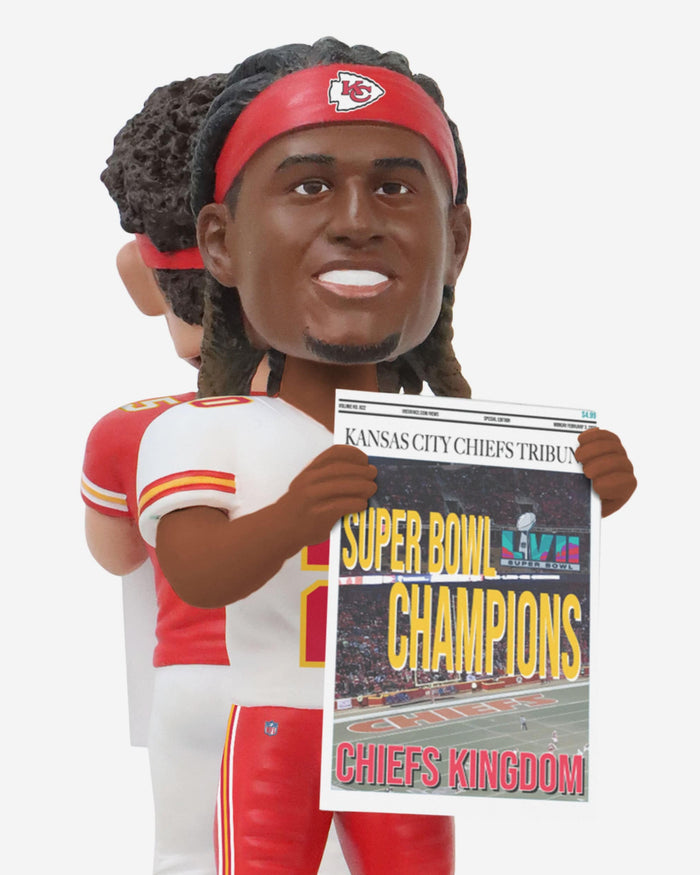 Patrick Mahomes & Justin Reid Kansas City Chiefs Super Bowl LVIII Champions Dual Spinner Bobblehead FOCO - FOCO.com