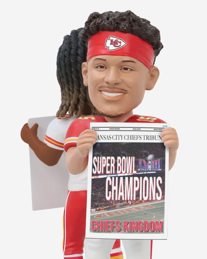 Patrick Mahomes & Justin Reid Kansas City Chiefs Super Bowl LVIII Champions Dual Spinner Bobblehead FOCO - FOCO.com