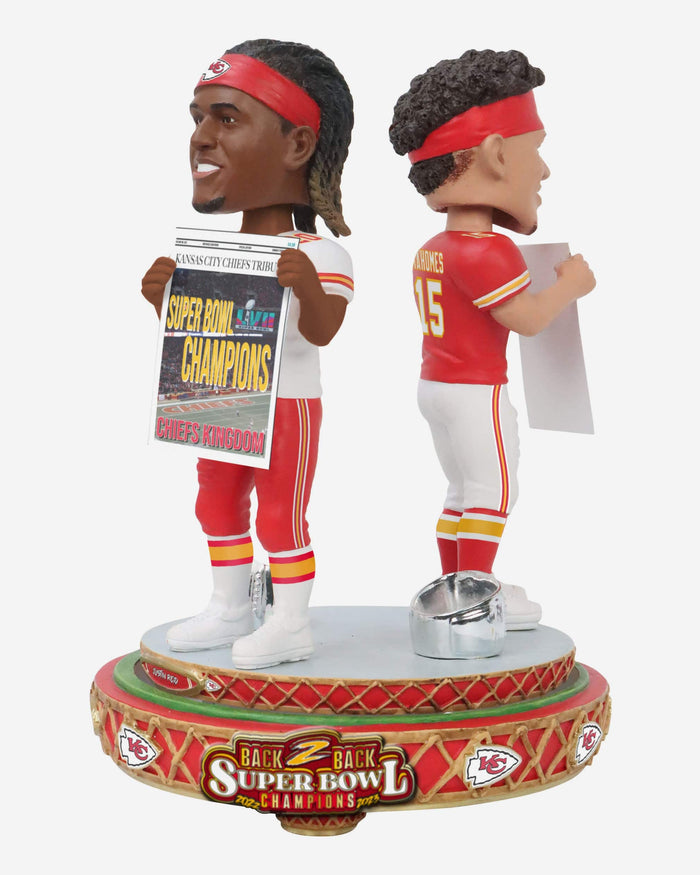 Patrick Mahomes & Justin Reid Kansas City Chiefs Super Bowl LVIII Champions Dual Spinner Bobblehead FOCO - FOCO.com