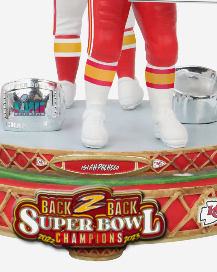 Travis Kelce & Isiah Pacheco Kansas City Chiefs Super Bowl LVIII Champions Dual Spinner Bobblehead FOCO - FOCO.com