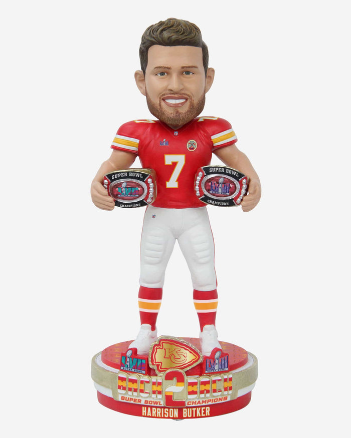 Harrision Butker Kansas City Chiefs Super Bowl LVIII Champions Bobblehead FOCO - FOCO.com