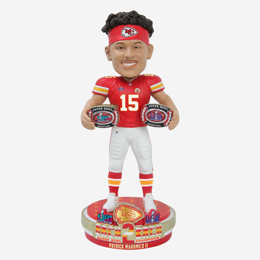 Patrick Mahomes Kansas City Chiefs Super Bowl LVIII Champions Bobblehead FOCO - FOCO.com