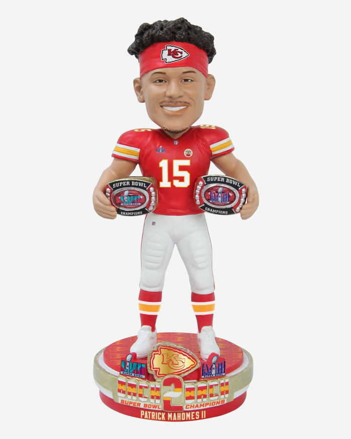 Patrick Mahomes Kansas City Chiefs Super Bowl LVIII Champions Bobblehead FOCO - FOCO.com