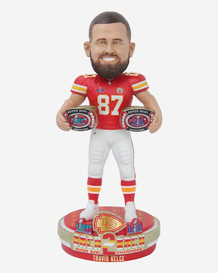 Travis Kelce Kansas City Chiefs Super Bowl LVIII Champions Bobblehead FOCO - FOCO.com