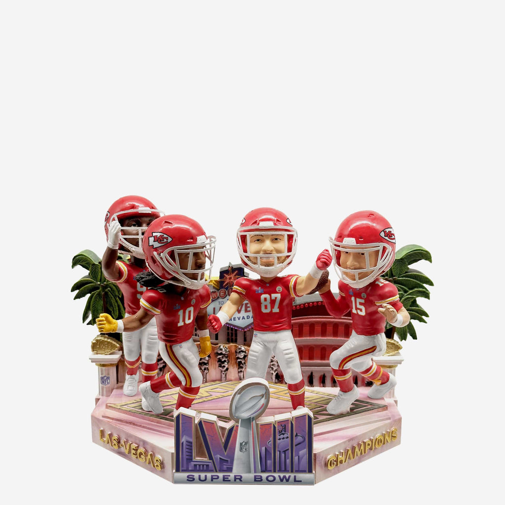 Kansas City Chiefs Super Bowl LVIII Champions Mini Bobblehead Scene FOCO - FOCO.com