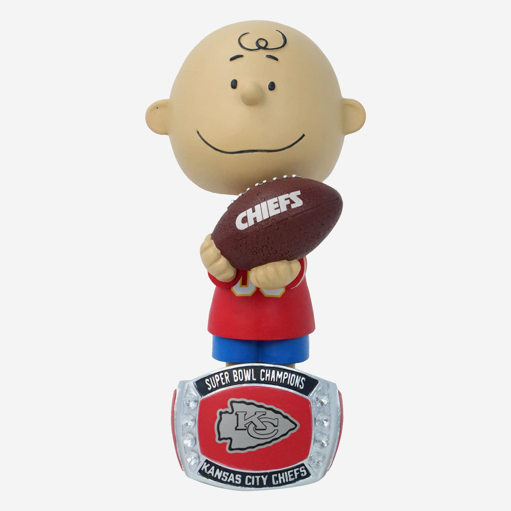 Charlie Brown Peanuts Kansas City Chiefs Super Bowl LVIII Champions Ring Base Bobblehead  FOCO - FOCO.com