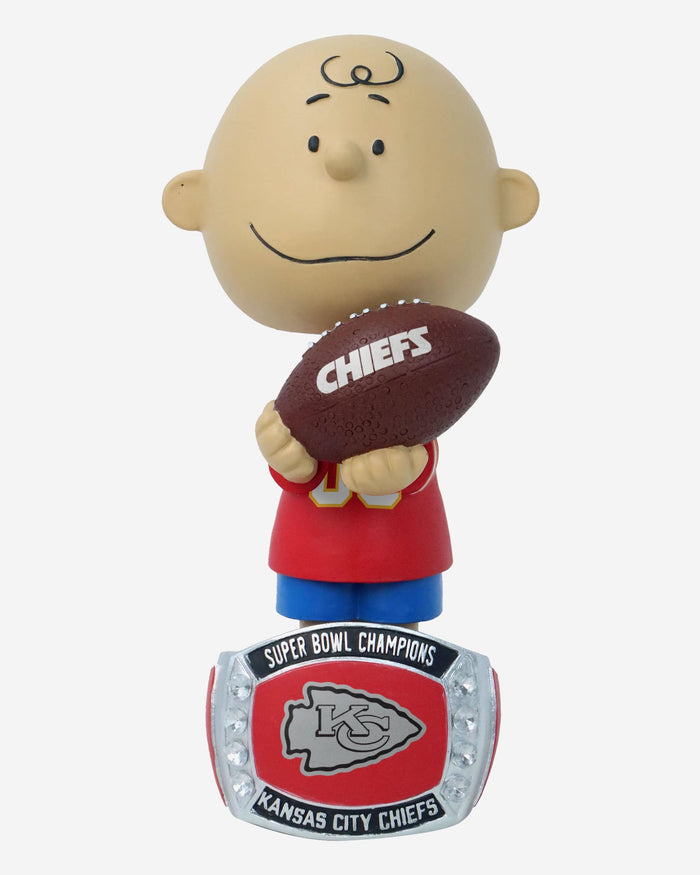 Charlie Brown Peanuts Kansas City Chiefs Super Bowl LVIII Champions Ring Base Bobblehead  FOCO - FOCO.com